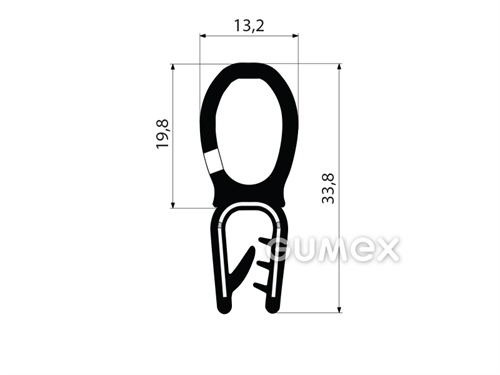 GUMMIPROFIL PIRELI U-FORM MIT OBERER DICHTUNG - DICHTUNG MIT ARMIERUNG - PVC